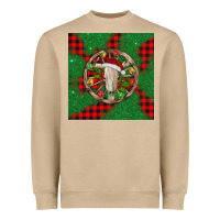 Mushroom Christmas bull skull Heavyweight Sweatshirt - BarkalooDesign