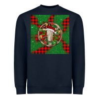 Navy Christmas bull skull Heavyweight Sweatshirt - BarkalooDesign