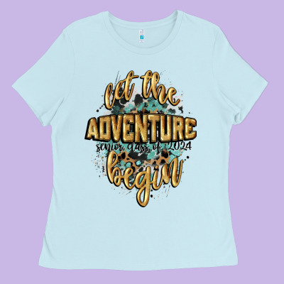 Let The Adventure Begin 2024 Ladies Tee Designed By Cowgirlartshop