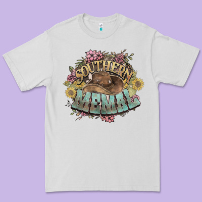 Southern Memal Western Flowers Premium Tee Designed By Howdyjamesfarm