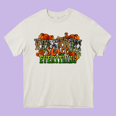 Pumpkin Spice Everything Fall Heavy Core Tee Designed By Nancycooperartshop