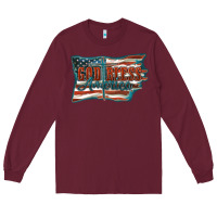 Burgundy God Bless America Long Sleeve Tee - FaDigitalArtStudio