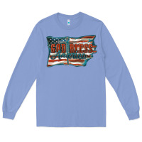 Colony Blue God Bless America Long Sleeve Tee - FaDigitalArtStudio