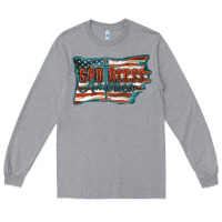 Heather Grey God Bless America Long Sleeve Tee - FaDigitalArtStudio