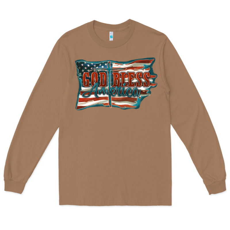 God Bless America Long Sleeve Tee by FaDigitalArtStudio | Teevron