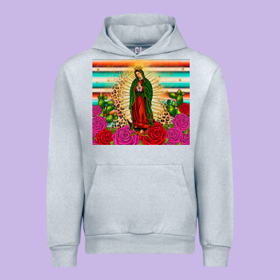 Our Lady Of Guadalupe Cactus Leopard Urban Hoodie Designed By Jahusdesignshop