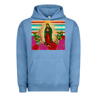 Pigment Pebble Blue our lady of guadalupe cactus leopard Urban Hoodie - JahusDesignShop