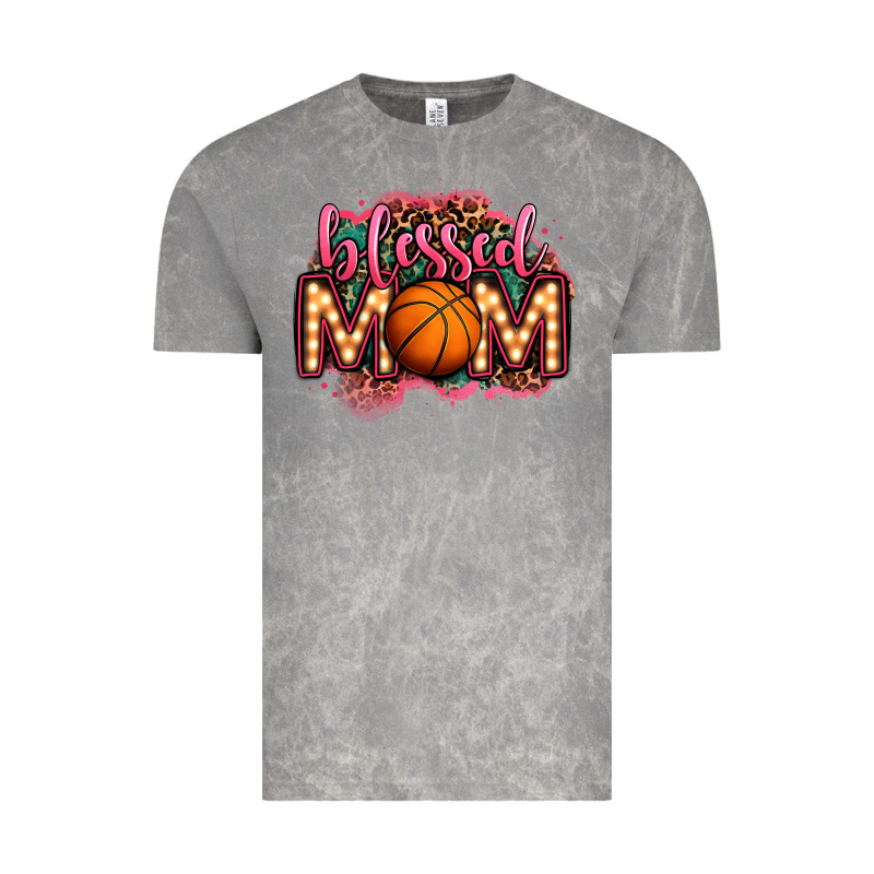 Blessed Basketball Mom Lightbulb Letters Vintage Tee by OliviaCreatesArt | Teevron