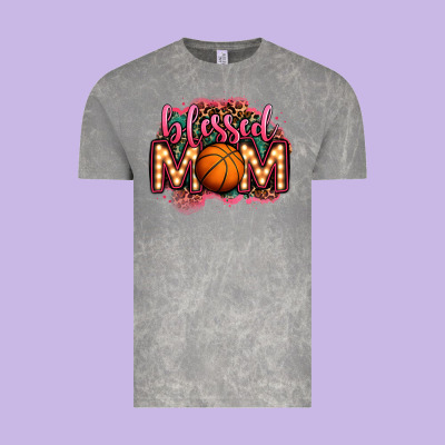 Blessed Basketball Mom Lightbulb Letters Vintage Tee Designed By Oliviacreatesart