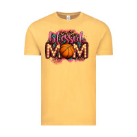 Vintage Mustard blessed basketball mom lightbulb letters Vintage Tee - OliviaCreatesArt