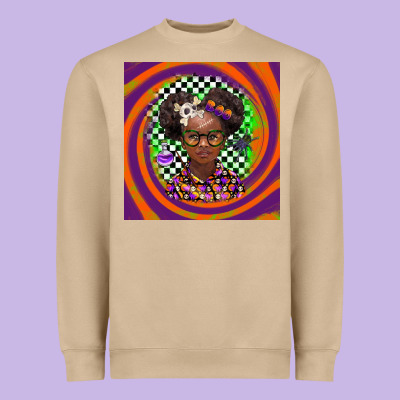 Halloween African Girl Heavyweight Sweatshirt Designed By Barkaloodesign