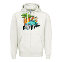 Oatmeal Heather road trippin Zipper Hoodie - BarkalooDesign
