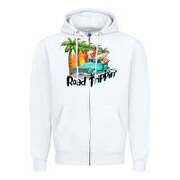 White road trippin Zipper Hoodie - BarkalooDesign