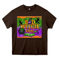 Chocolate Brown bad witch vibes Heavy Core Tee - NancyCooperArtShop