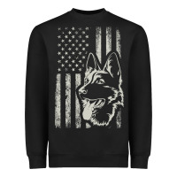 Black Patriotic German Shepherd AMERICAN FLAG Dog Lover Gift Heavyweight Sweatshirt - maiPhamDesign
