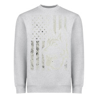 Heather Grey Patriotic German Shepherd AMERICAN FLAG Dog Lover Gift Heavyweight Sweatshirt - maiPhamDesign
