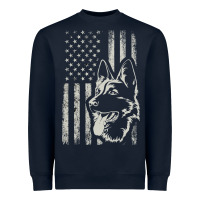 Navy Patriotic German Shepherd AMERICAN FLAG Dog Lover Gift Heavyweight Sweatshirt - maiPhamDesign