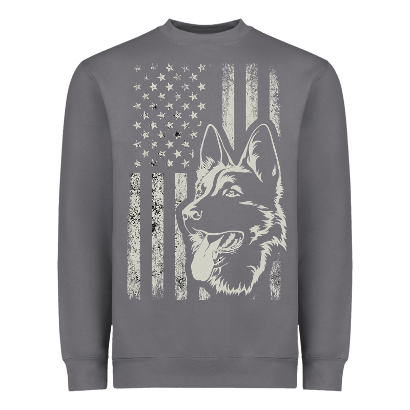 Patriotic German Shepherd American Flag Dog Lover Gift Heavyweight Sweatshirt by maiPhamDesign | Teevron