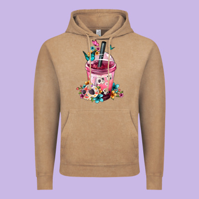 Mexican Day Of The Dead Skulls Coffee Cup Vintage Hoodie Designed By Fadigitalartstudio