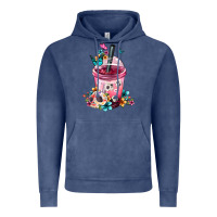 Vintage Denim Mexican Day Of The Dead Skulls Coffee Cup Vintage Hoodie - FaDigitalArtStudio