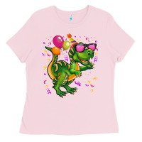 Bubblegum Pink birthday t rex pink Ladies Tee - CowGirlArtShop