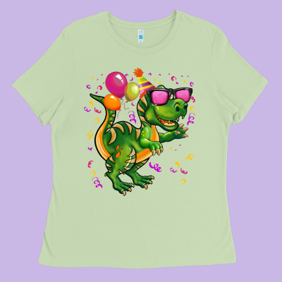 Birthday T Rex Pink Ladies Tee Designed By Cowgirlartshop