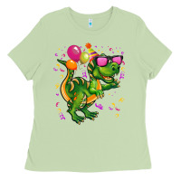 Matcha birthday t rex pink Ladies Tee - CowGirlArtShop