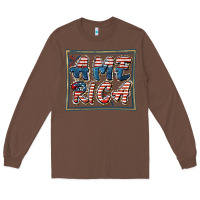 Chestnut America Long Sleeve Tee - FaDigitalArtStudio