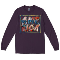 Plum America Long Sleeve Tee - FaDigitalArtStudio