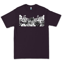 Plum black and white floral Premium Tee - TumblerDesignByShophia
