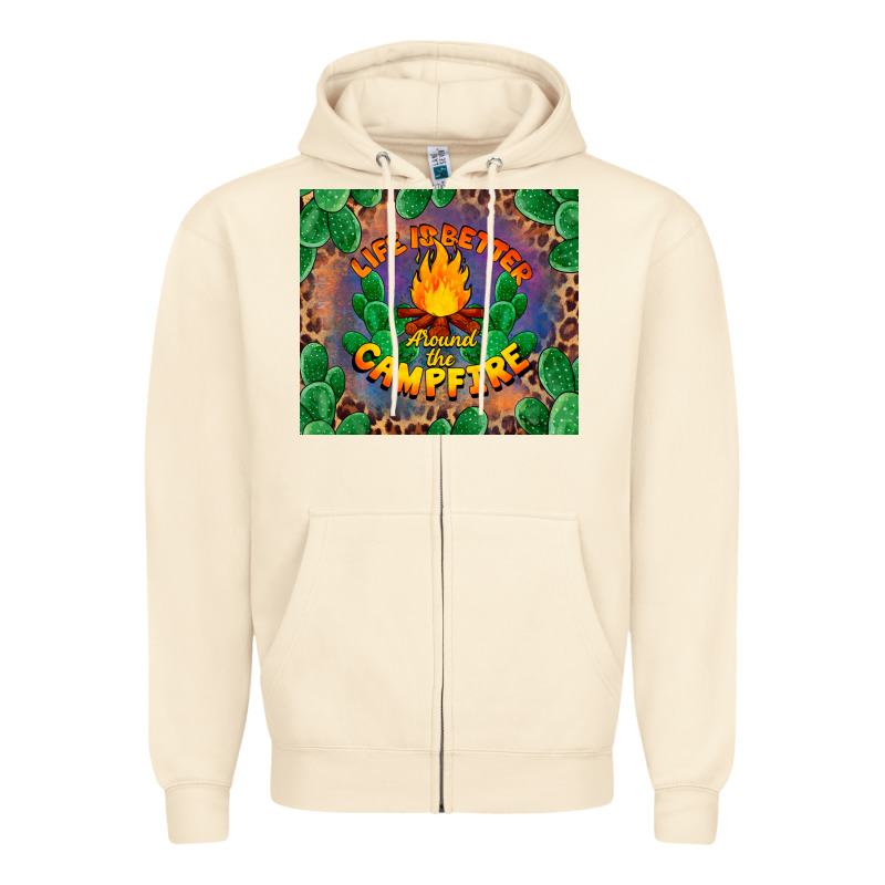 Life Is Better Around The Campfire Zipper Hoodie by BarkalooDesign | Teevron
