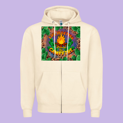 Life Is Better Around The Campfire Zipper Hoodie Designed By Barkaloodesign