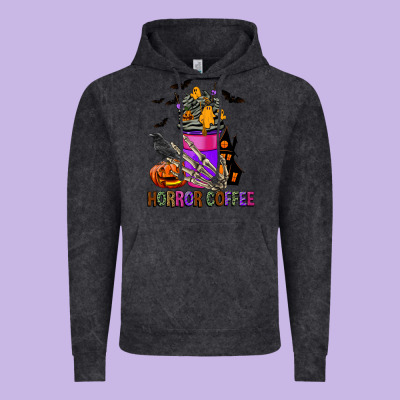 Horror Coffee Vintage Hoodie Designed By Fadigitalartstudio