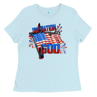 Baby Blue one nation under god Ladies Tee - CowGirlArtShop