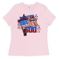 Bubblegum Pink one nation under god Ladies Tee - CowGirlArtShop