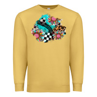 Antique Gold race sunflower patches Premium Sweatshirt - AdoDesignShop