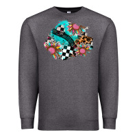 Charcoal Heather race sunflower patches Premium Sweatshirt - AdoDesignShop