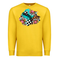 Lemon race sunflower patches Premium Sweatshirt - AdoDesignShop