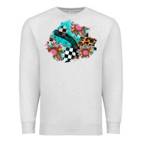 Oatmeal Heather race sunflower patches Premium Sweatshirt - AdoDesignShop