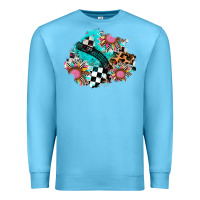 Ocean Blue race sunflower patches Premium Sweatshirt - AdoDesignShop