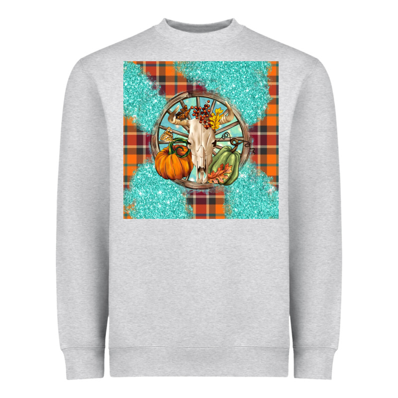 Fall Bull Skull Heavyweight Sweatshirt by BarkalooDesign | Teevron