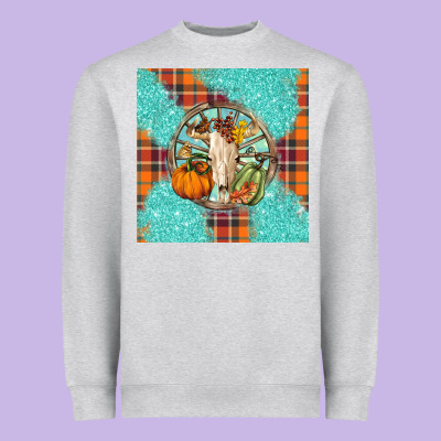 Fall Bull Skull Heavyweight Sweatshirt Designed By Barkaloodesign
