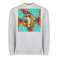 Heather Grey fall bull skull Heavyweight Sweatshirt - BarkalooDesign