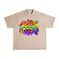 French Oak Hello Summer Tie Dye Urban Heavy Tee - CowCowDesign