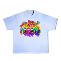 Grape Ice Hello Summer Tie Dye Urban Heavy Tee - CowCowDesign