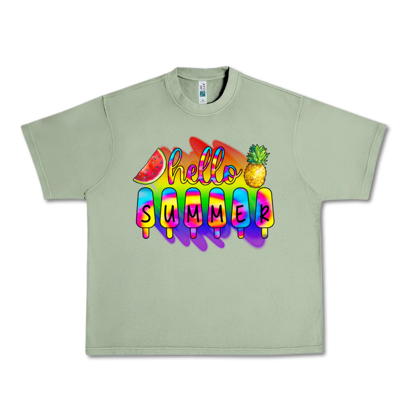 Hello Summer Tie Dye Urban Heavy Tee by CowCowDesign | Teevron