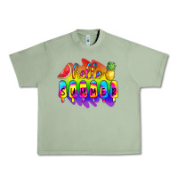 Oil Green Hello Summer Tie Dye Urban Heavy Tee - CowCowDesign