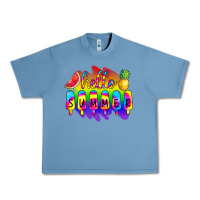 Pebble Blue Hello Summer Tie Dye Urban Heavy Tee - CowCowDesign