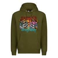 Army Green Pumpkin Everything Premium Hoodie - CowhideDigitalArt