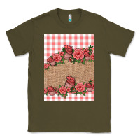 Army Green valentines day burlap background Classic Tee - Jasminsmagicworld